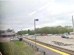 Walpole Station platform-because the junction for the Foxboro Branch is north of the platform, MBTA trains heading to Foxboro cant pick up and discharge passengers at Walpole Sta.